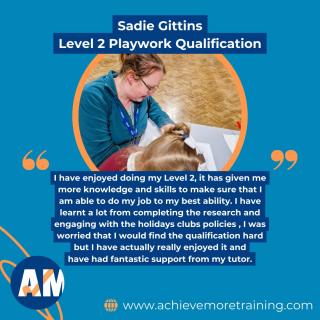 Hats off to Sadie Gittins! 🌟 She's officially conquered her Level 2 Playwork Qualification.👏 Join us in applauding Sadie's dedication and passion for creating enriching play experiences.✨ This achievement marks the beginning of exciting adventures in the world of play.🌈 Congratulations, Sadie, on reaching this milestone! 🎉 https://achievemoretraining.com/news/item/sadie-gittins #Playwork #Success #AchieveMore