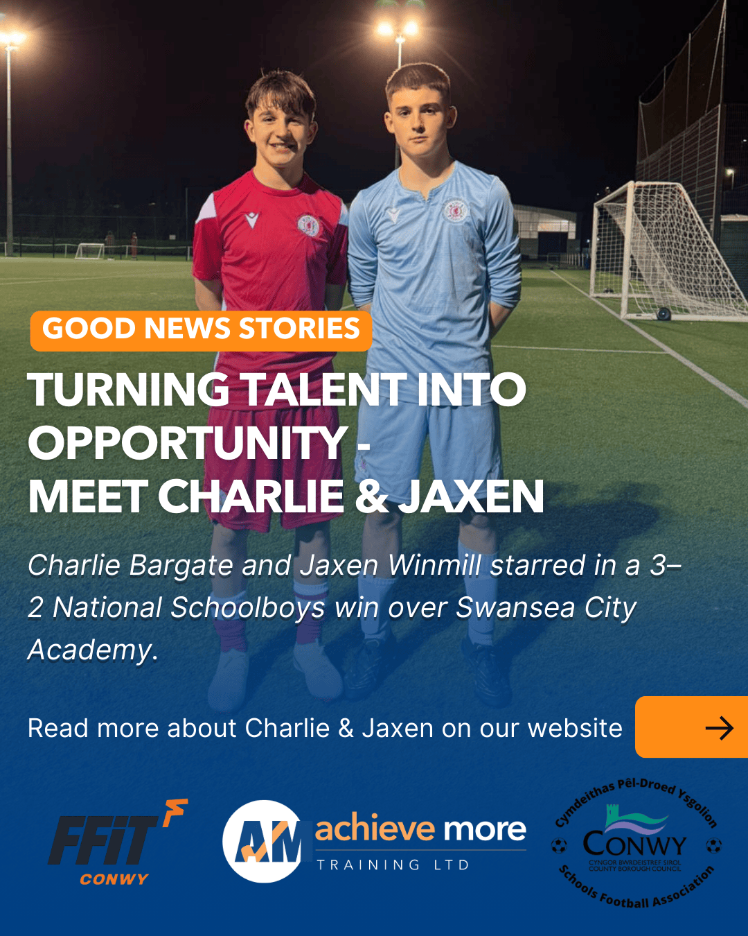 Conwy Schools FA Players Star in National Schoolboys Victory Over Swansea City Academy